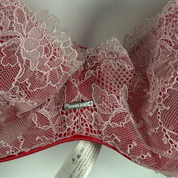 Victoria’s Secret red and white lace cup unlined underwire size 34C - Picture 3 of 6